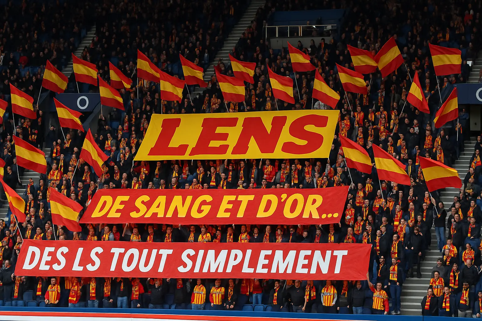 Supporters du RC Lens en déplacement à Paris (PSG – Lens, J4 2025-26)