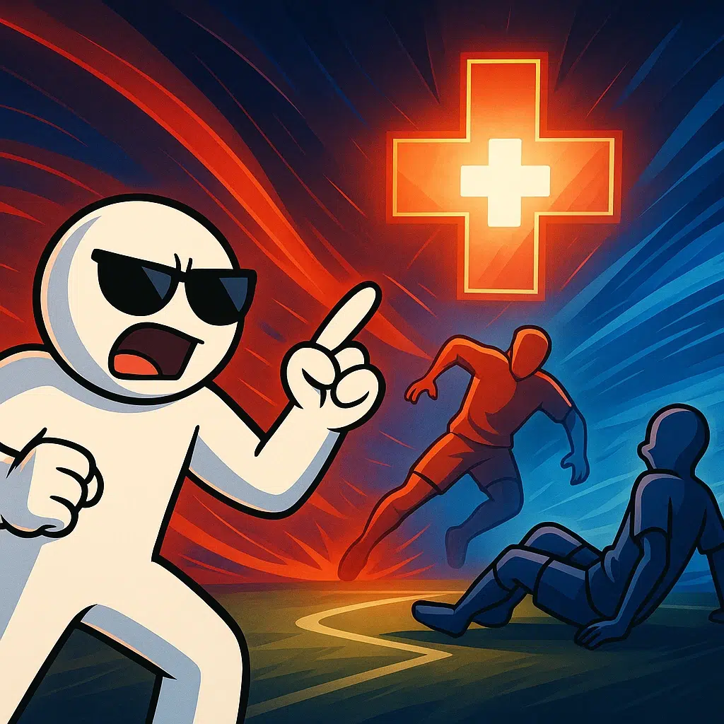 Illustration abstraite : coup dur et urgence médicale au PSG